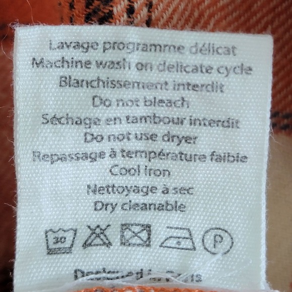 Garance Paris Flannel Shirt Button Up Orange Print Checkered Farmcore‎ Medium - Picture 13 of 14